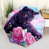 1pc Panther Flowers Umbrella Portable Folding Umbrella Durable Iron Frame, Suitable for All Seasons Home Travel Outdoor yy260319025
