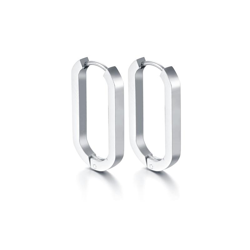 Glossy Stainless Steel Hoop Earrings For Women Men Hip Hop Steapunk Round Oval Heart Black Gold Silver Color Huggie Jewelry Gift