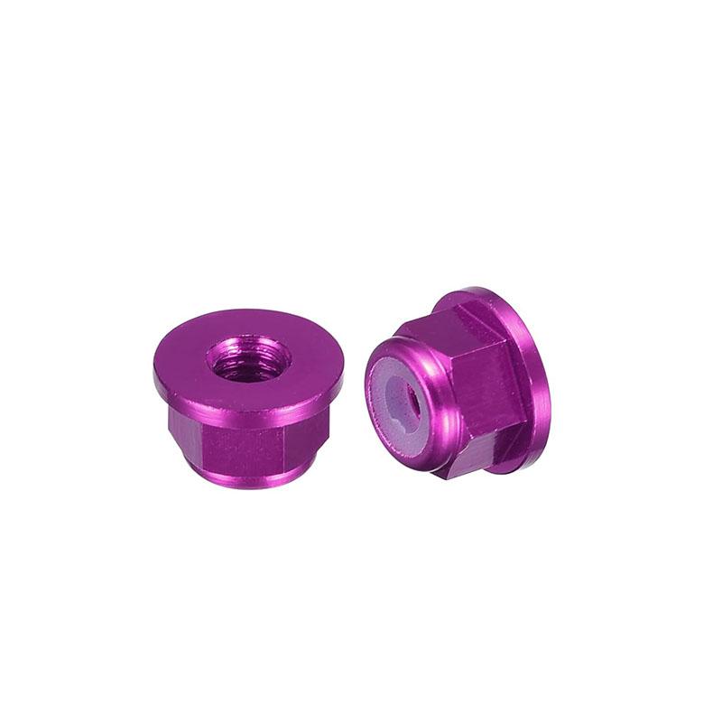

2-5pcs Aluminum Alloy Self-Locking Nut M2 M2.5 M3 M4 M5 M6 Anodized Aluminum Flange Lock Nut for RC Drone Motorcycle FPV Parts M5 5pcs фіолетовий