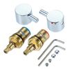 2 Sets Replacement Tap Handle Valve Core 43mm/53mm Manual Switch Faucet Cartridge Disc w/screw Brass Bathroom Faucet Accessory