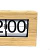 Digital Flip Clock with Wooden Frame for Desk Display 21.5x7.2x12.3cm AM/PM Hotel Yoga Room