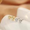 S925 Sterling Silver Flowers Diamond Stud Earrings Female Earrings Light Luxury Minority Design Sense Exquisite and Versatile Earrings