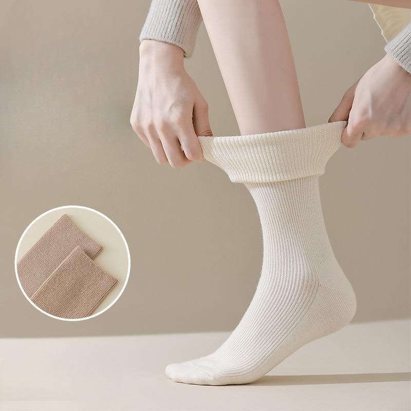 Women's Winter Fleece Calf Socks, Thick and Warm Double-needle Pile Socks for Autumn and Winter
