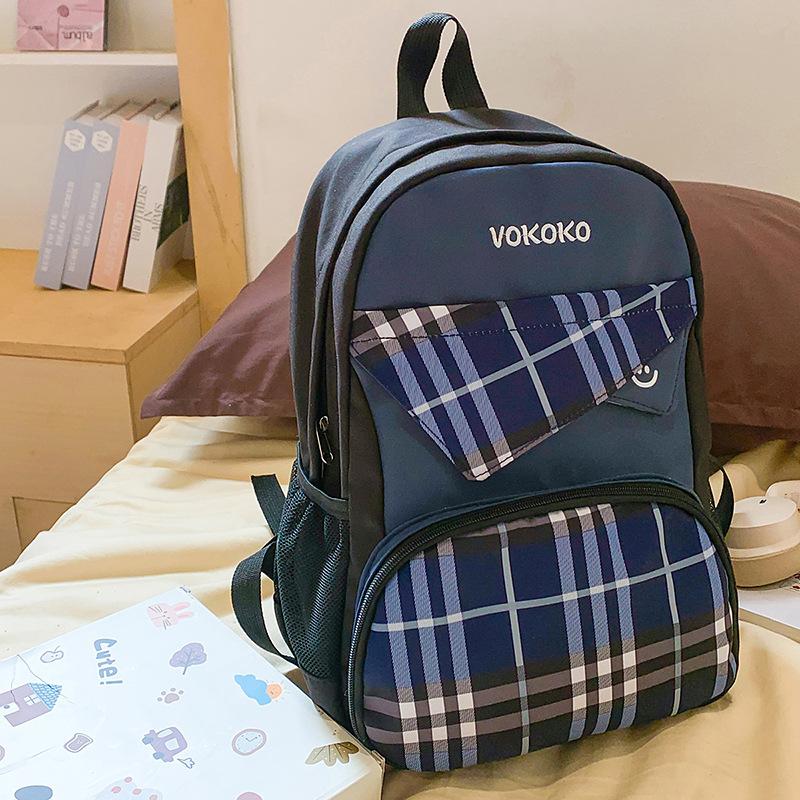 

Японский школьный рюкзак в стиле инс для учениц средней школы, новый клетчатый рюкзак высокой ценности, рюкзак для старшеклассниц синий