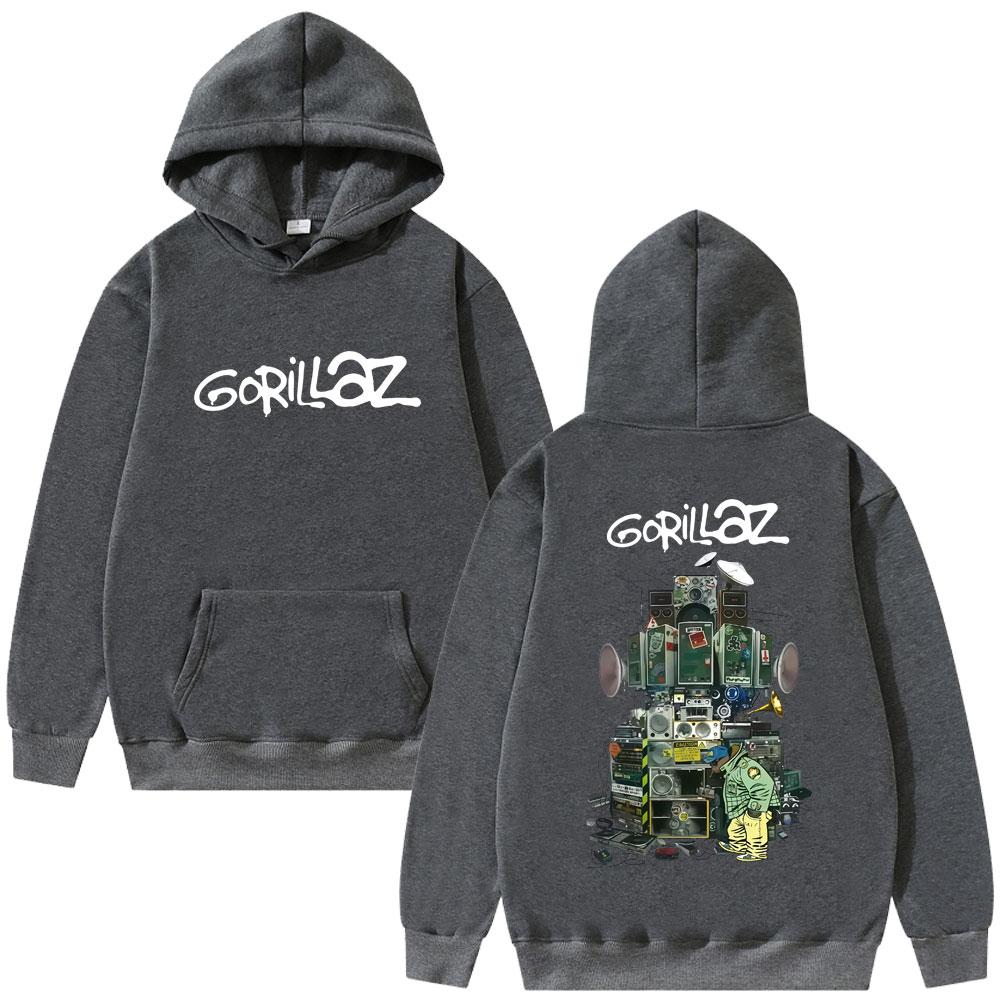 Gorillaz Graphic Print Hoodie Men Women Hip Hop Rock Fashion Music Streetwear Male Casual High Quality Fleece Hoodies