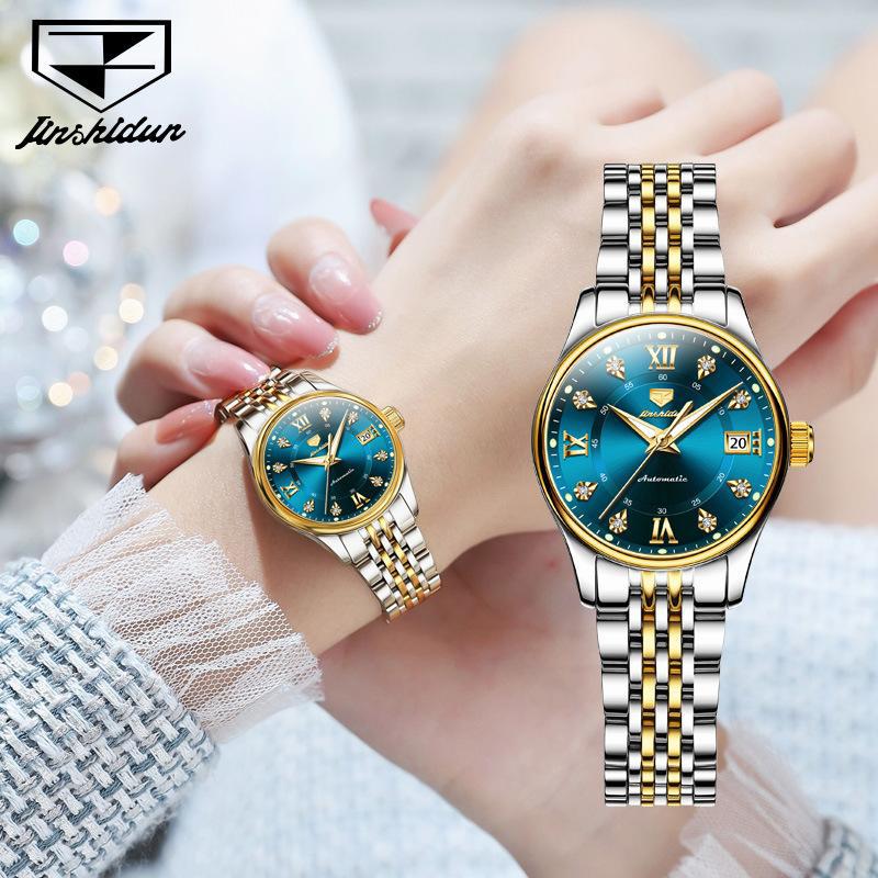 JINSHIDUN New Business and Leisure Ladies Watch Single Calendar Fully Automatic Mechanical Surface Luminous Waterproof High -end Watch