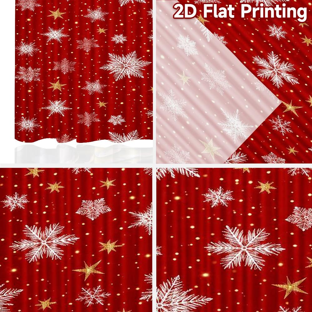 2D flat printing 2pcs Curtain Party Curtain Christmas Snowflakes and Stars Digital Printed Polyester Drapes Party Decorations