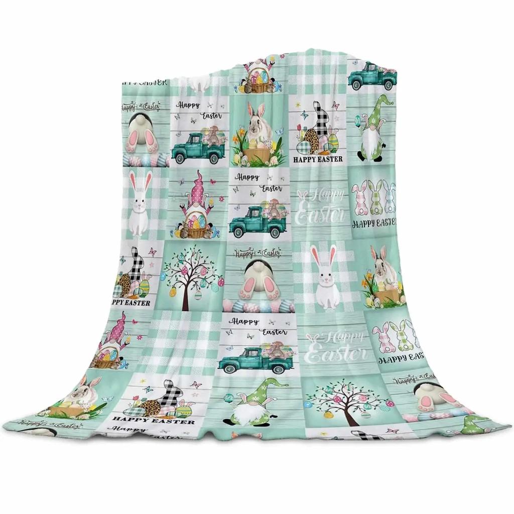 Thanksgiving Pumpkin Blanket Super Soft Flannel Throw Blankets Pumpkin Turkey Maple Leaf Gnome Plaid Blanket Plush Blankets Gift