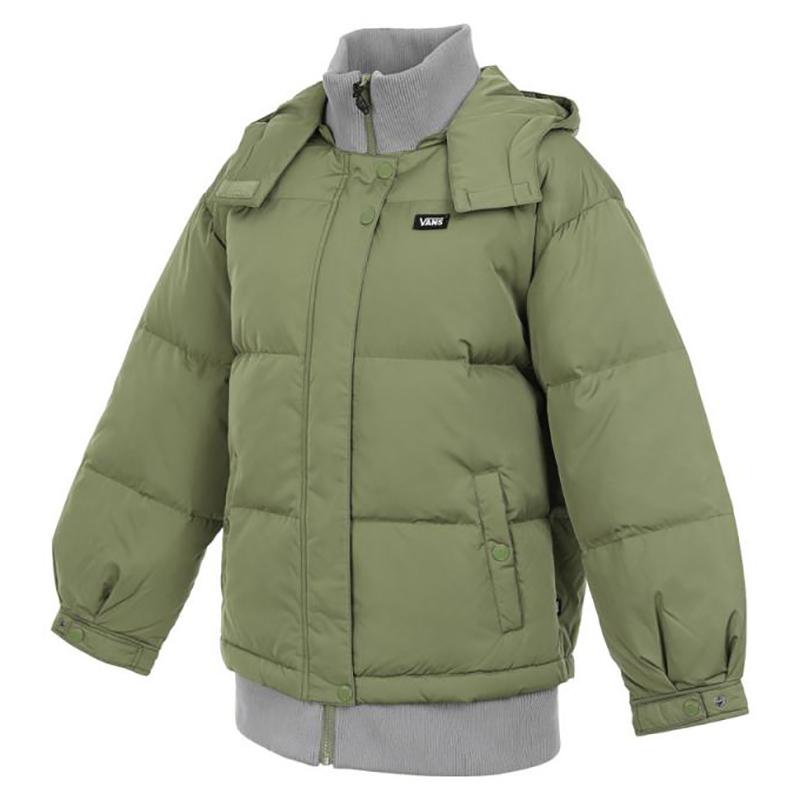 

Vans Hooded Sports Casual Fashion Versatile Down Jacket Women outerwear Olive-Green VN000KD2ZBF XL