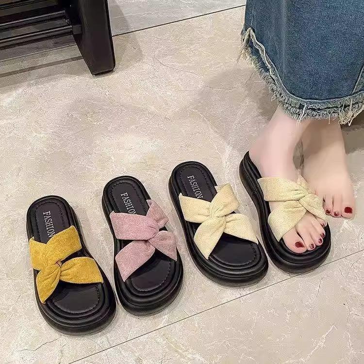 Cool slippers women's summer wear new with skirt platform beach sandals fashionable pregnant women's one-word drag
