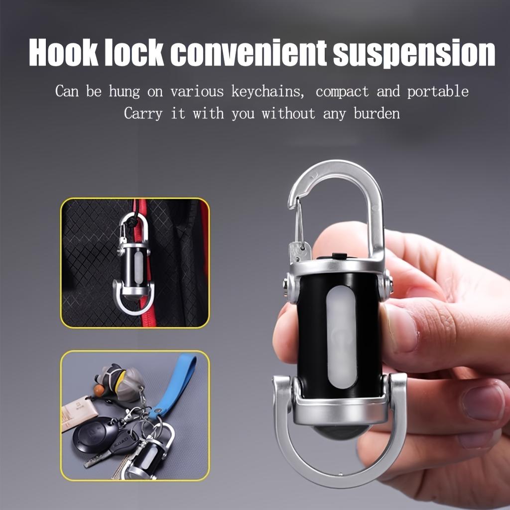 Mini COB Keychain Flashlight USB Rechargeable LED Torch 6 Modes Waterproof Portable Work Light for Camping Hiking Emergency Use