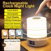 LED Touch Desk Lamp USB Chargeable Dimmable Table Lamp with Calendar Clock Bedside Night Light Decoration Reading Sleep Light