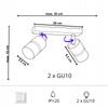 Lampa plafon 2 punktowy lampa sufitowa listwa gu10 spot gold led gu10