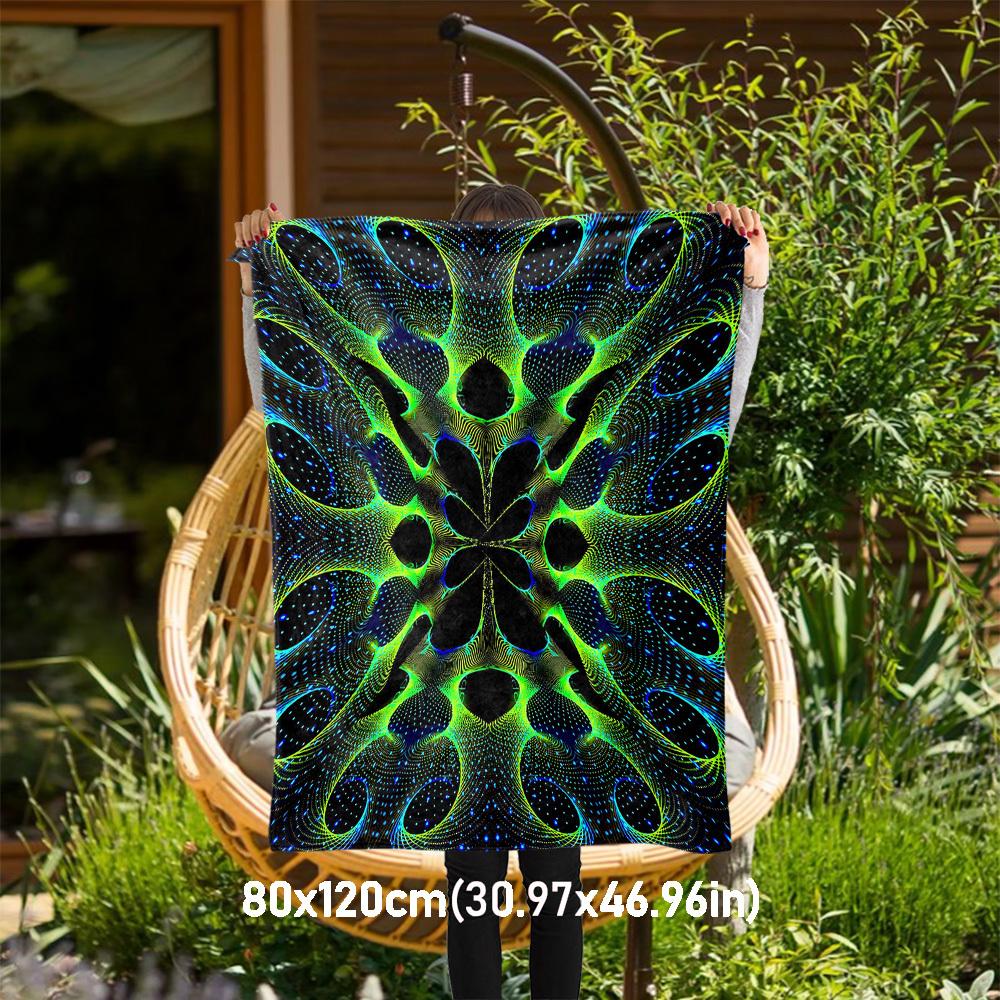 1PC Abstract PatternOutdoor Flannel Blanket - Soft Plush Decor for Picnics, camping, Bedroom, Playroom, Office, or Lunch Break 1271A 80x120cm(31x47inch)