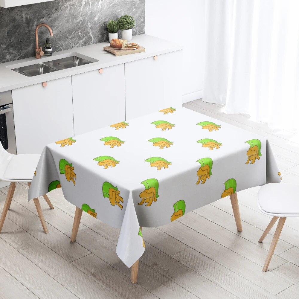Cartoon Tablecloth Home Decor Stain Resistant Waterproof Table Decoration Rectangular Kitchen Fireplace Countertop