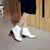 Fashion Fashion Women's Ankle Boots Sewing White Red Brown Heels Short Boot Female 2024 Autumn Winter Party Dance Shoes Large Size 50