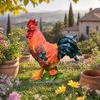 Chicken Figurine, Lifelike Resin Hen Rooster Garden Statue, Standing Farm Animal Sculpture for Yard, Lawn Garden, Outdoor Decor