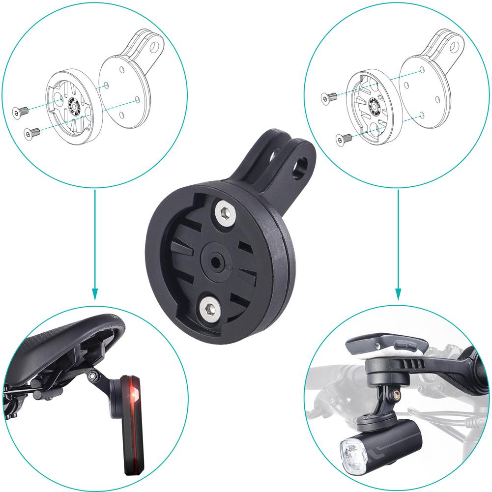2Pcs Bike Computer Mount Connecting Seat Bicycle Camera Headlight Holder Multifunctional Bike Computer Fixing Base for Gopro