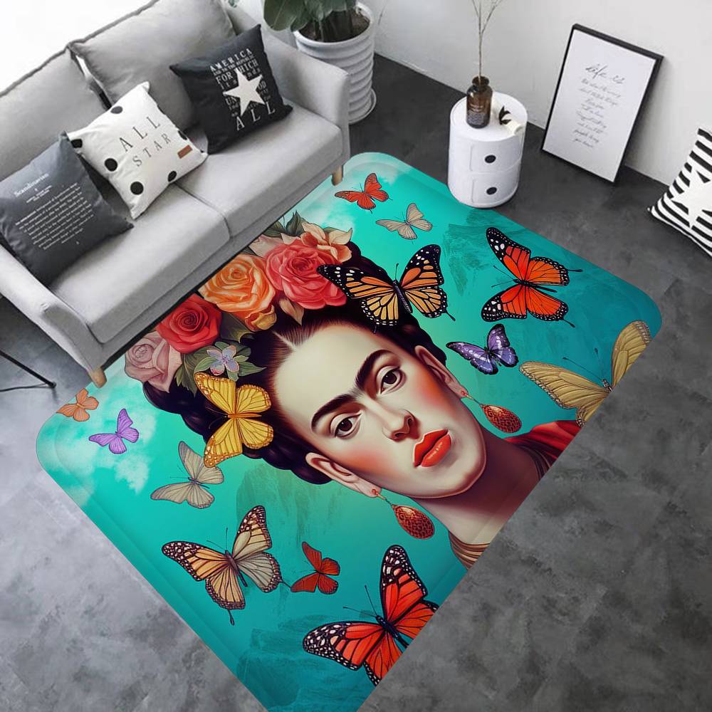 Tappetino Vintage Artista F-Frida K-Kahlo Stanza dei Bambini Decorazione Camera da Letto Balcone Tappetino Antiscivolo Tappetino Ingresso Tappeto