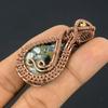 Copper Seraphinite Pendant, 999 Copper Wire Wrapped Gemstone Jewelry, Handmade Pendant, For Thanksgiving
