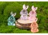 Adorable Cartoon Glow-in-the-dark Resin Rabbit Decorative Figurine For Desk