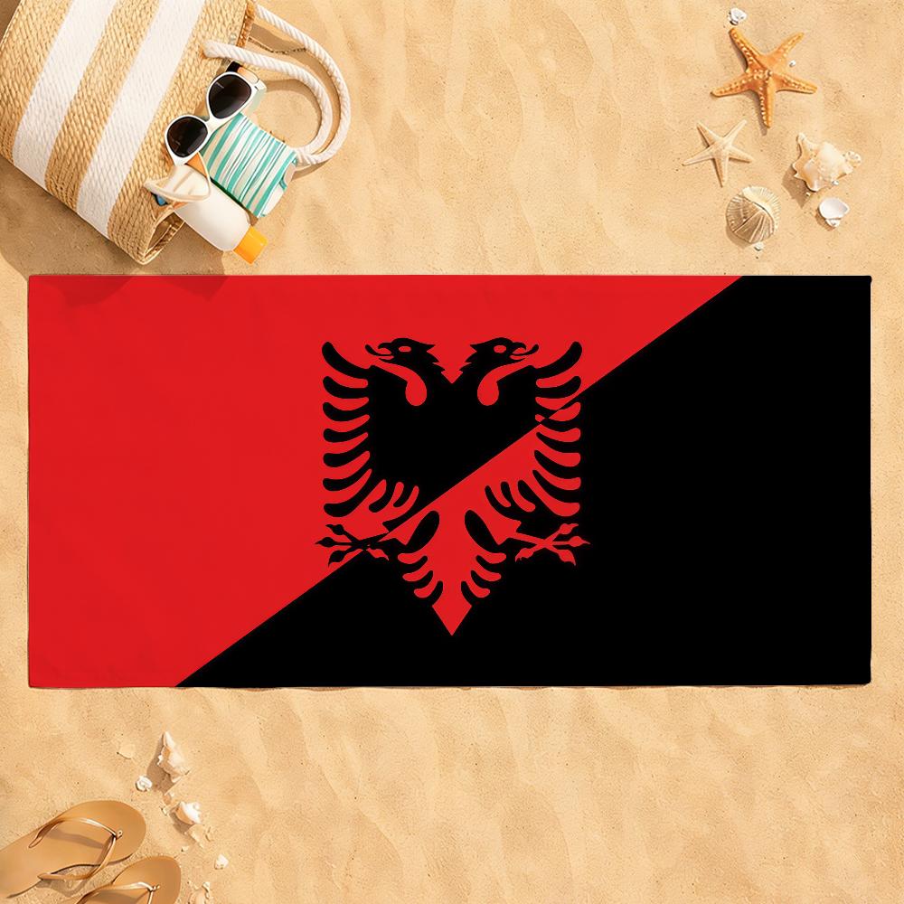 Nazione A-Bandiera dell'Albania Asciugamano Asciugatura Asciugamano da Bagno Applicabile a Nuoto Leggero Campeggio Yoga Spiaggia Fuori