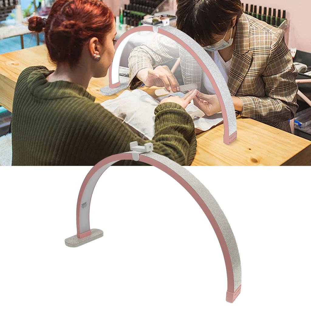 29.5 Inch Half Moon Nail Desk Lamp 40W Half Moon Desk Light 32005600K Touch Key Fill Light with Phone Clip