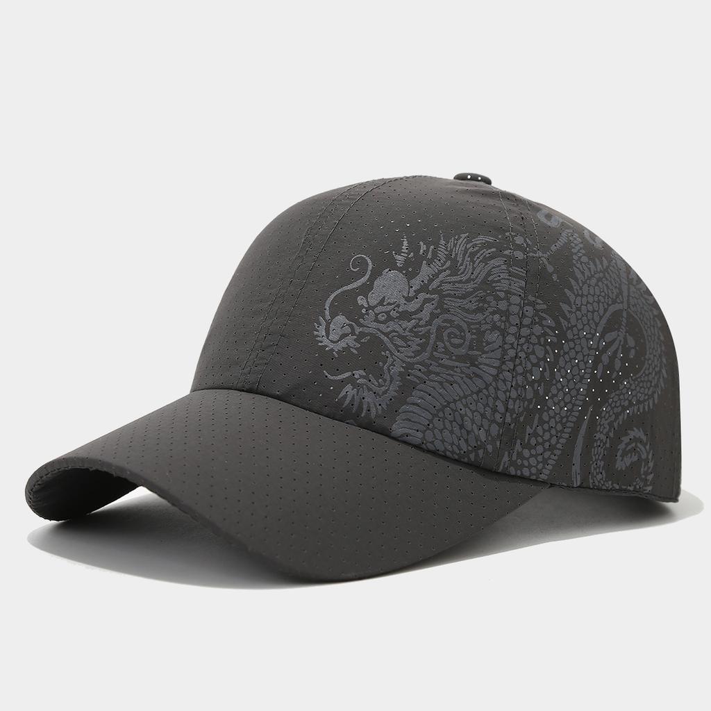 Neue chinesische Drachenmuster-Baseballkappe Sommer Trendmarke Schnelltrocknende Kappe Herren und Damen Outdoor Atmungsaktive Sonnenkappe