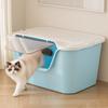 Extra Large Semi-Enclosed  Litter Box Maine Coon Pet Supplies Anti-Spla  Toilet Bowl Manual Cleaning PP Plastic Material