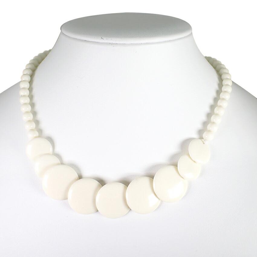 

[Used] White coral necklace Bead diameter approx. 6.0cm - Circle diameter approx. 20.3cm/g498-12