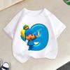 Maglietta Serie di Compleanno di Pocoyo Merch Cartoni Animati T-shirt a Manica Corta Vestiti Estivi Carini Girocollo Top Casual Regalo