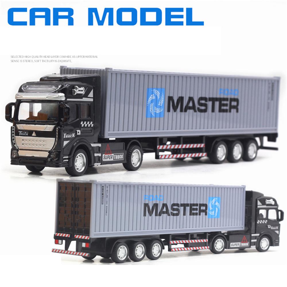 

1/48 кризисная съемная игрушка-контейнеровоз из сплава, модель строительного грузовика, моделирование для детей, подарки на день рождения 1/48-Size:32*5.5*7.5cm серый