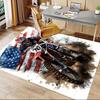 1PC Motorcycle American Flag Non-Slip Floor Carpet Compatible for Office&Living Room&Dining Room - Flat-Weave Machine- Soft & Pattern-E286
