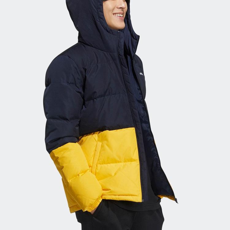 Adidas Neo M Cb Down Puff Warm Sports Hooded Down Jacket Men Jacket Gold Blue GJ8789