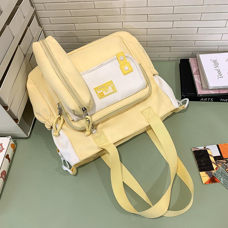 Bag Women's Versatile College Style One Shoulder Oblique Span Bag Large Capacity Leisure Commuter Tutoring Handheld Book Bag
