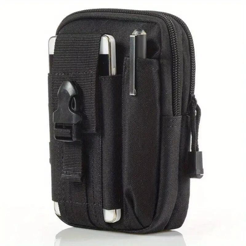 1Pc Unisex Tactical Waist Bag - Heavy-Duty Multi-Functional Belt Bag with Adjustable Strap, Secure Zipper Closure, Lightweight