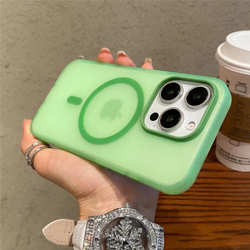 Matte Candy Transparent Shockproof Magsafe Case For 17 Pro Max 16 15 14 Plus 13 12 11 14 Pro Max 17Air 16e Magnetic Cover