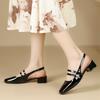 Baotou Mary Jane Shoes French Retro Single Shoes Square Toe Back Empty Thick-heeled Sandals