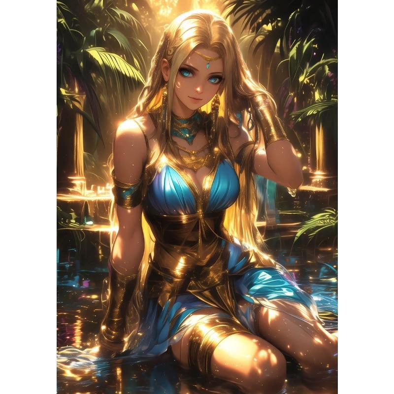 Agile Fashion Anime Girl Egyptian Style Sexy Goddess Poster Print Oil Painting Mural Living Room Home Decor Egyptian Characters