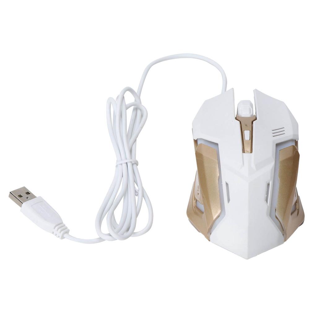 Kabelgebundene Gaming-Maus Ergonomisch Atmendes Licht RGB-Hintergrundbeleuchtung Mechanische Mäuse für PC Notebook LaptopWeiß
