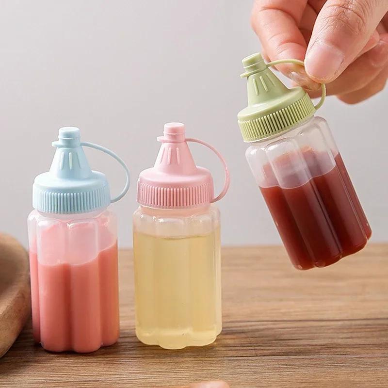 4Pcs Mini Sauce Bottles Condiment Dispenser Ketchup Bottle Mustard Salad Dressing Sauce Bento Container Kitchen Accessories