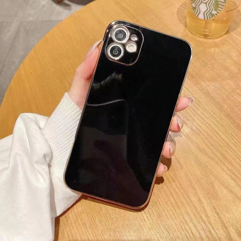 Applicable To iPhone16 Mobile Phone Case 12 Simple Apple 15Pro Anti-drop 11 Protective Case 8 Electroplated 14 Silicone Soft Case