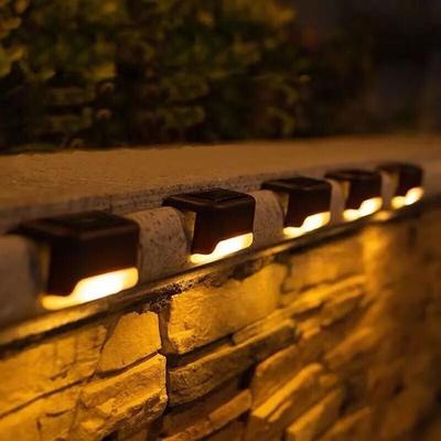 16 stk solcellelamper til udendørs terrasse, vandtætte LED solcellelamper til udendørs trapper, trin-varm hvid-brun