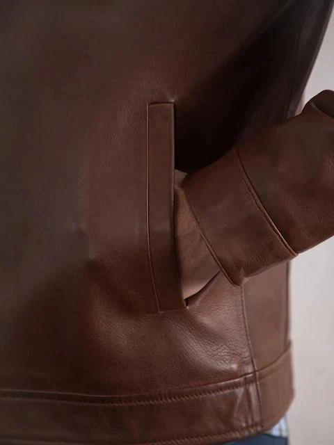 Formal Brown Leather Motorcycle Genuine Lambskin Biker Men's Stylish Handmade Jacket