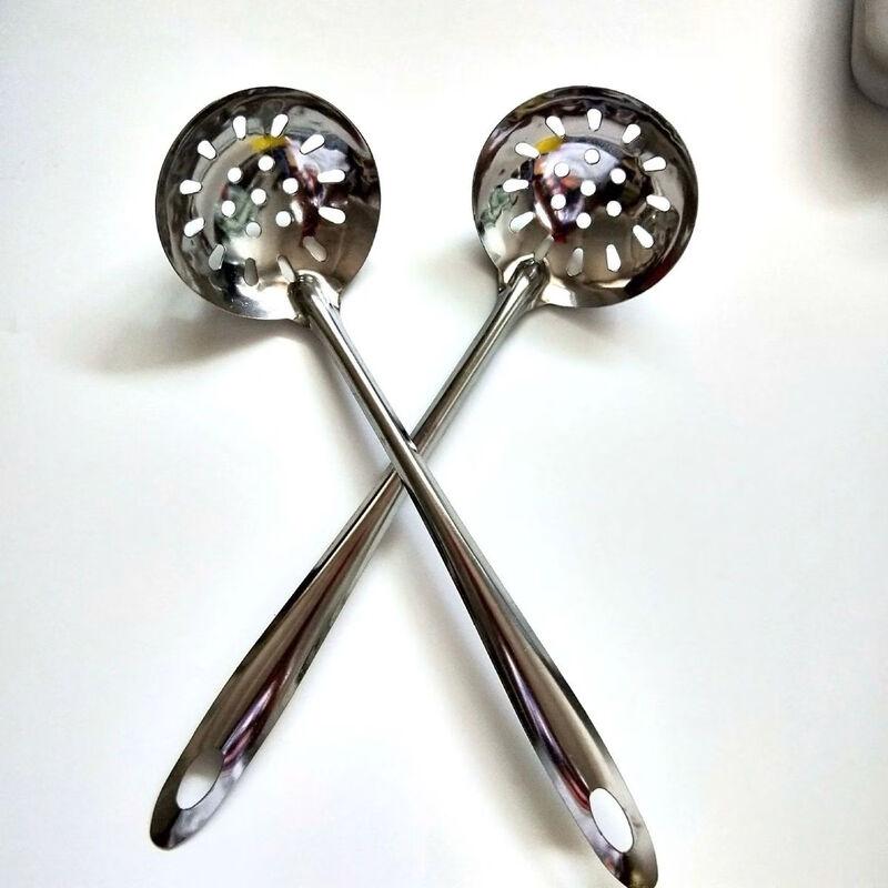 SMVP Stainless Steel Long-Handle Slotted Spoon