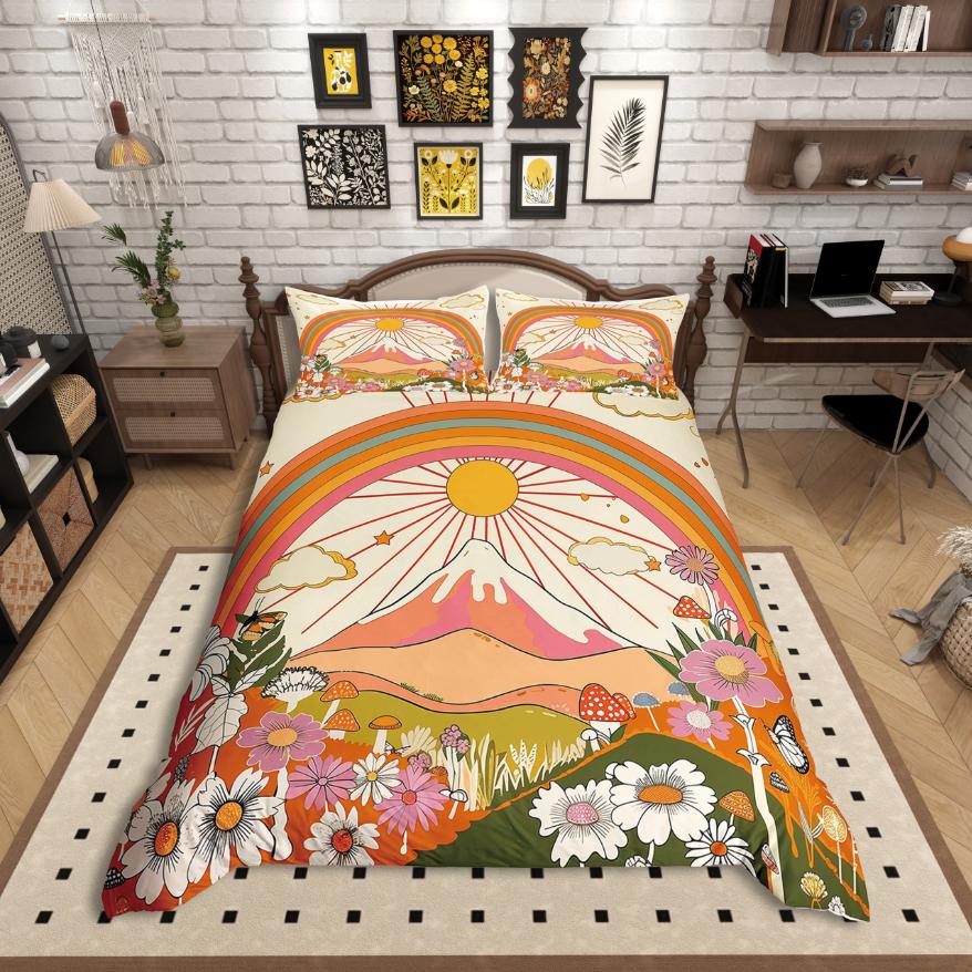 

Comforter Homewish Chic Flower Botanical Plants For Teens Bedding Setcartoon Rainbow Decor Comforter (quilt)-EU Single(135*200cm)3pcs