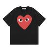 Japanese trendy brand heart-print short-sleeve T-shirt, unisex loose couple's summer casual daily versatile top