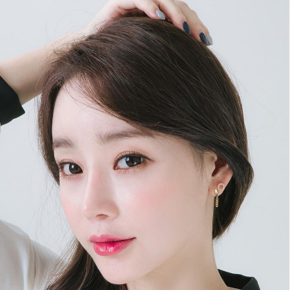 (Silver) Mini Square Chain Earrings, Mini Earrings, Chain Earrings, Pretty Earrings, Fashion Earrings, Silver Earrings