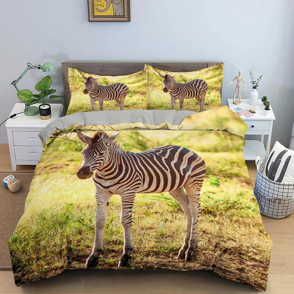 Colorful Zebra Print Duvet Cover For Kids Girls Teens Beautiful Colorful Animals Theme Bedding Graphic Graffiti Art Decorative
