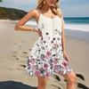 Women's Dresses Sleeveless Loose Casual Floral Print Hem Pleated Beach Dresses